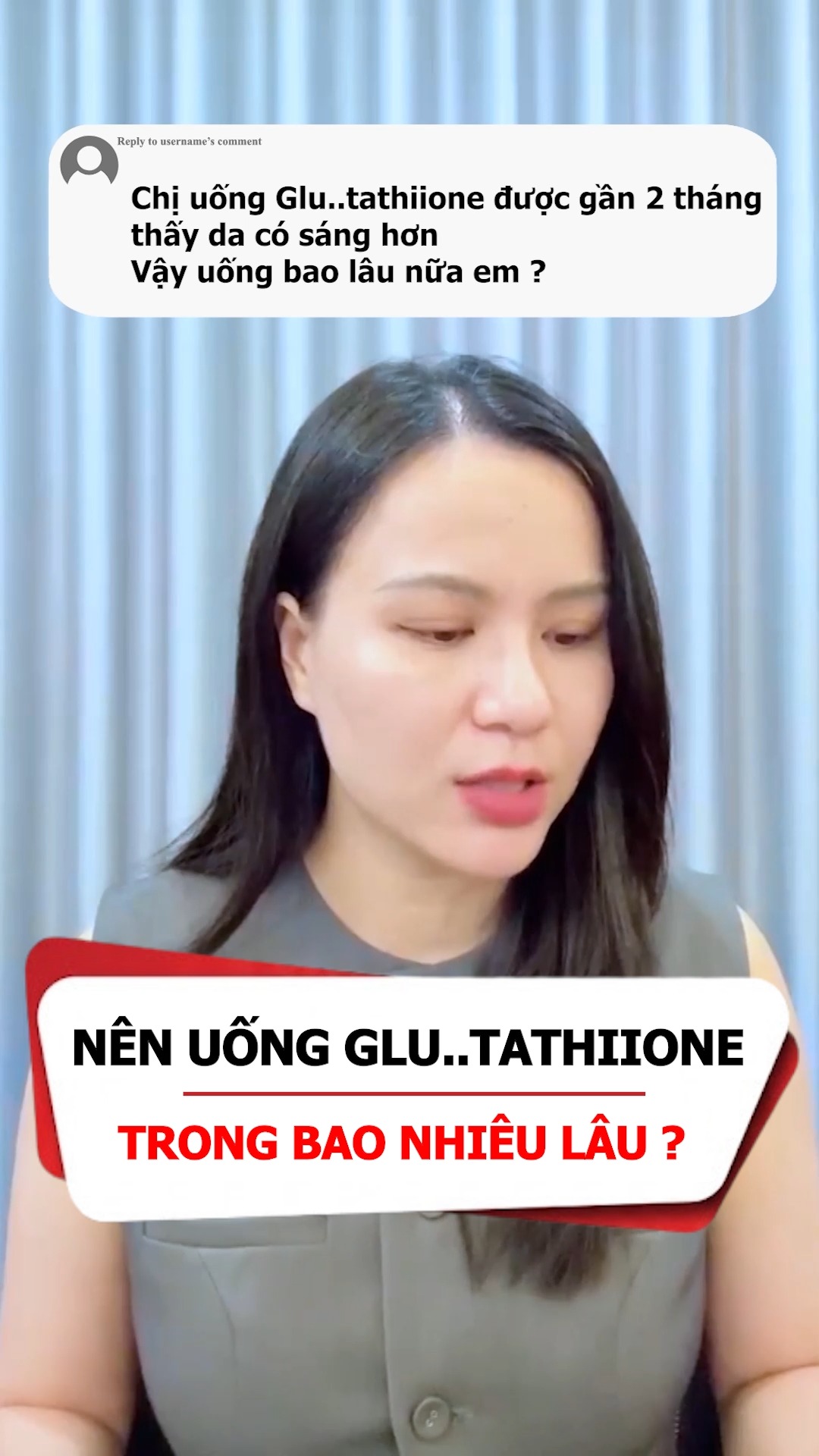 Nên uống Glu..tathiione trong bao nhiêu lâu? #glutathione #chonglaohoa #nguyenmaihuong #chamsocda #skincare | Nguyễn Mai Hương