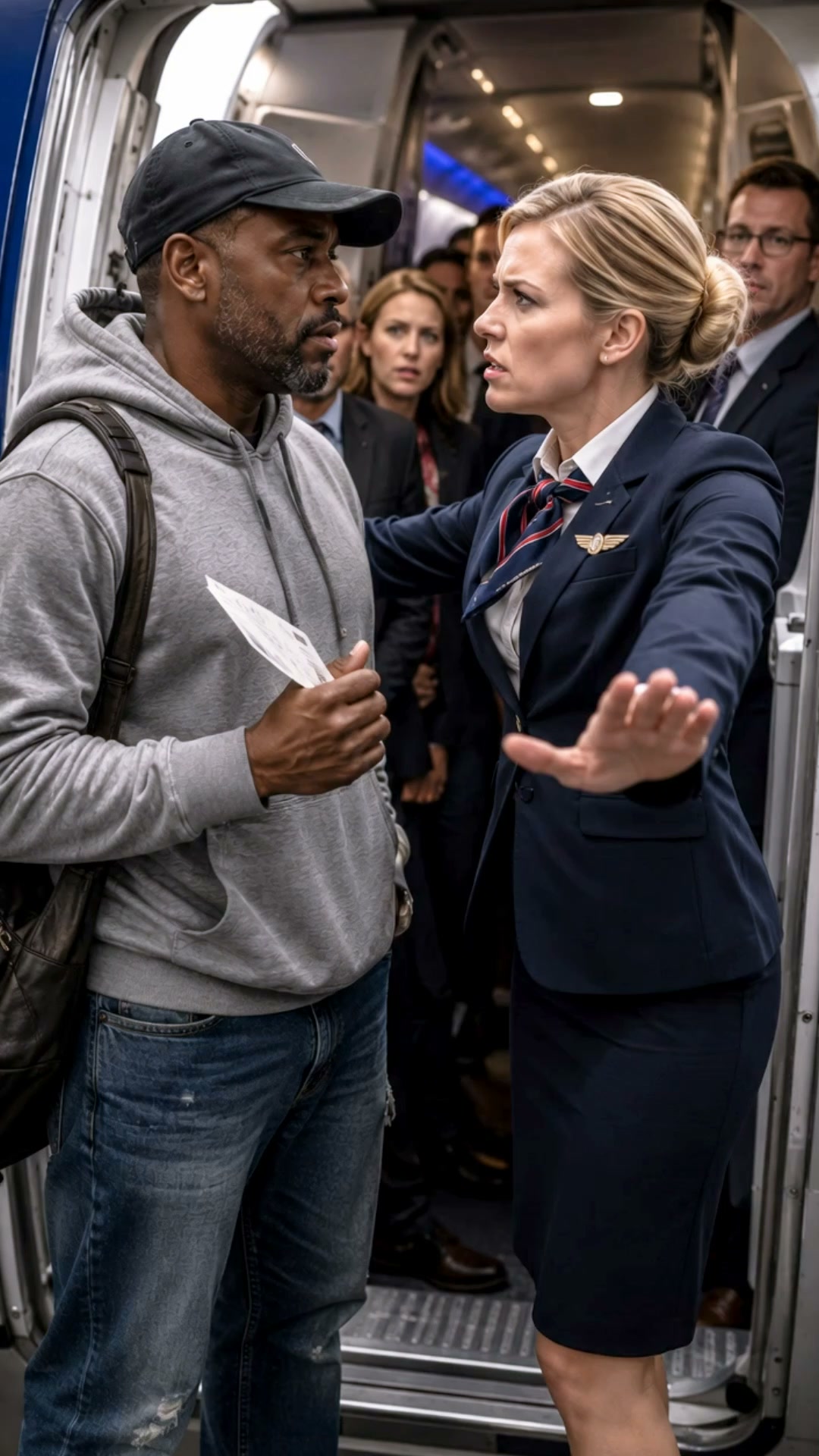 A white passenger pointed at a Black teen in First Class and