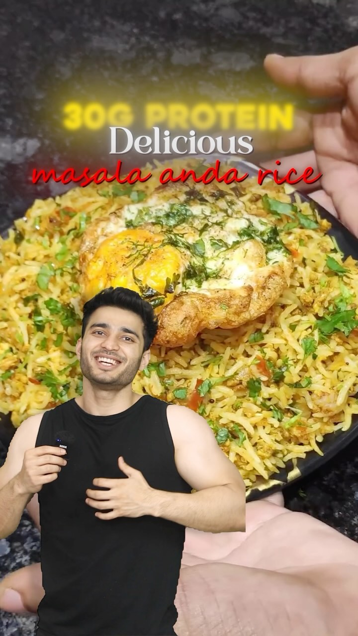Delicious Masala Anda Rice with 30 Grams Protein 😍💪🏻🔥. Try this simple ...
