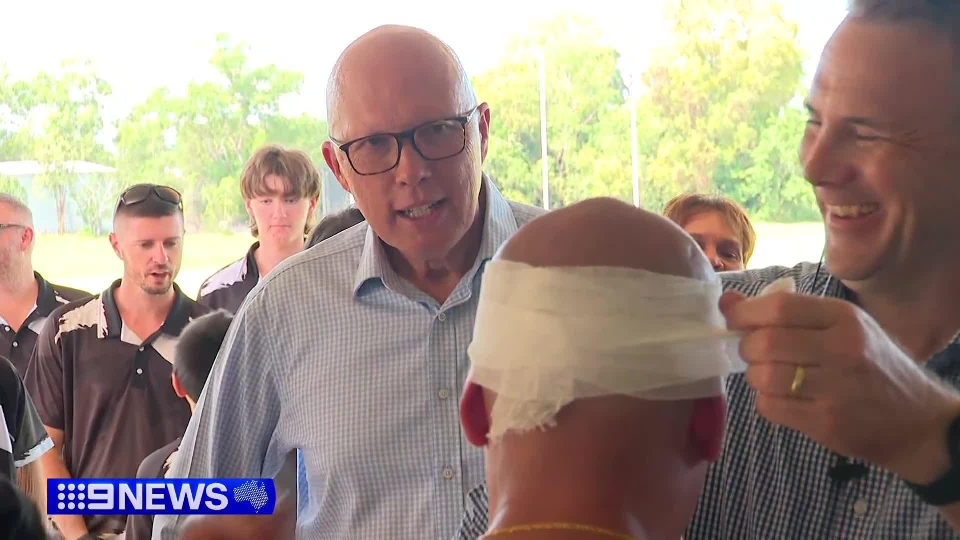 Opposition Leader Peter Dutton misfired on the campaign trail today ...