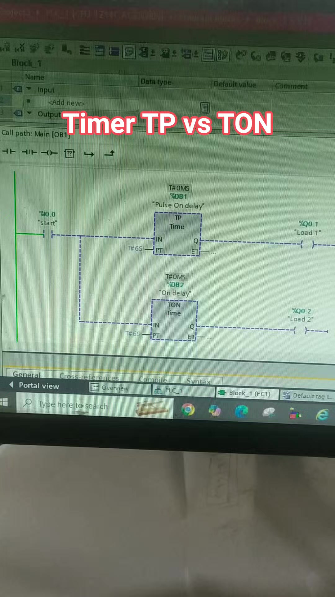 Tia Portal Timer operation Pulse and on delay. #automation #plc # ...