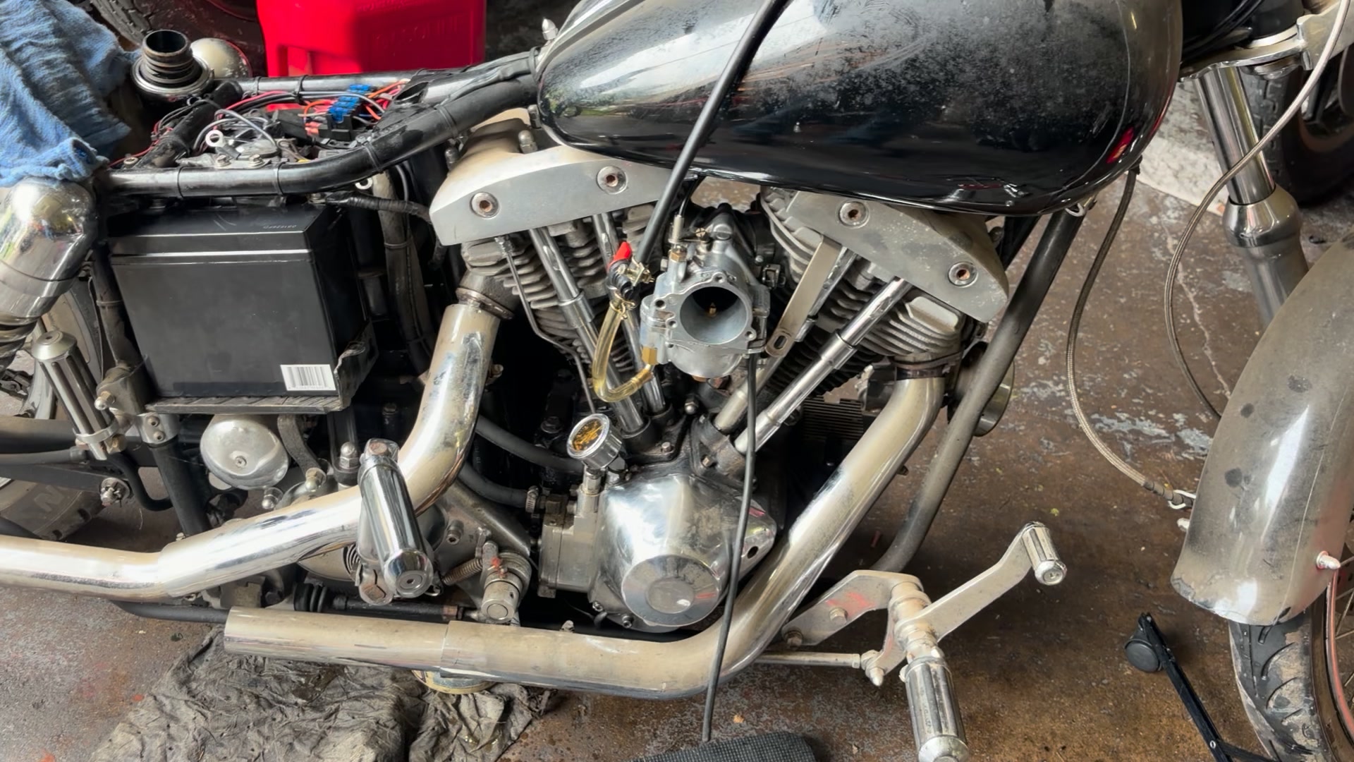 Shovelhead engine survived bad crank pin bearing