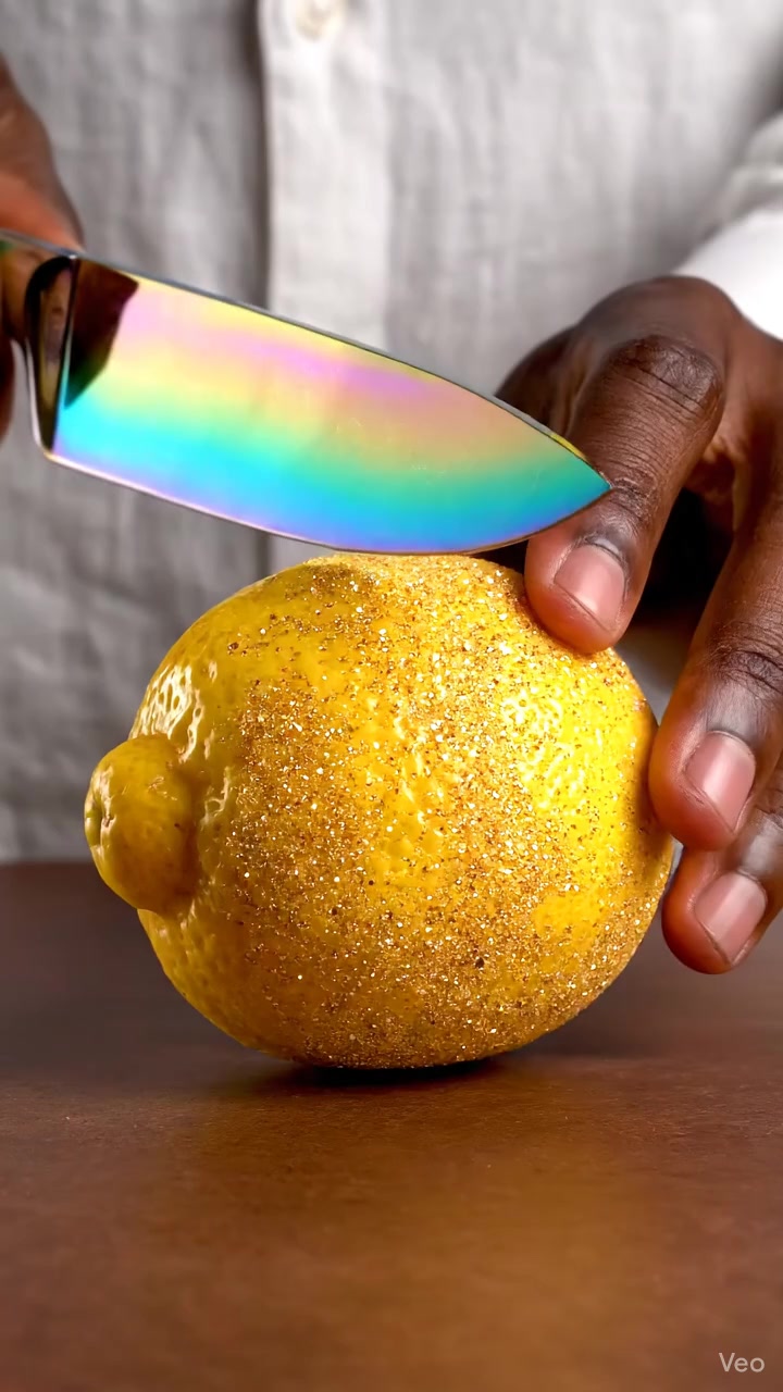 When a sand-covered lemon hides glowing rock candy inside 🍋💎 # ...