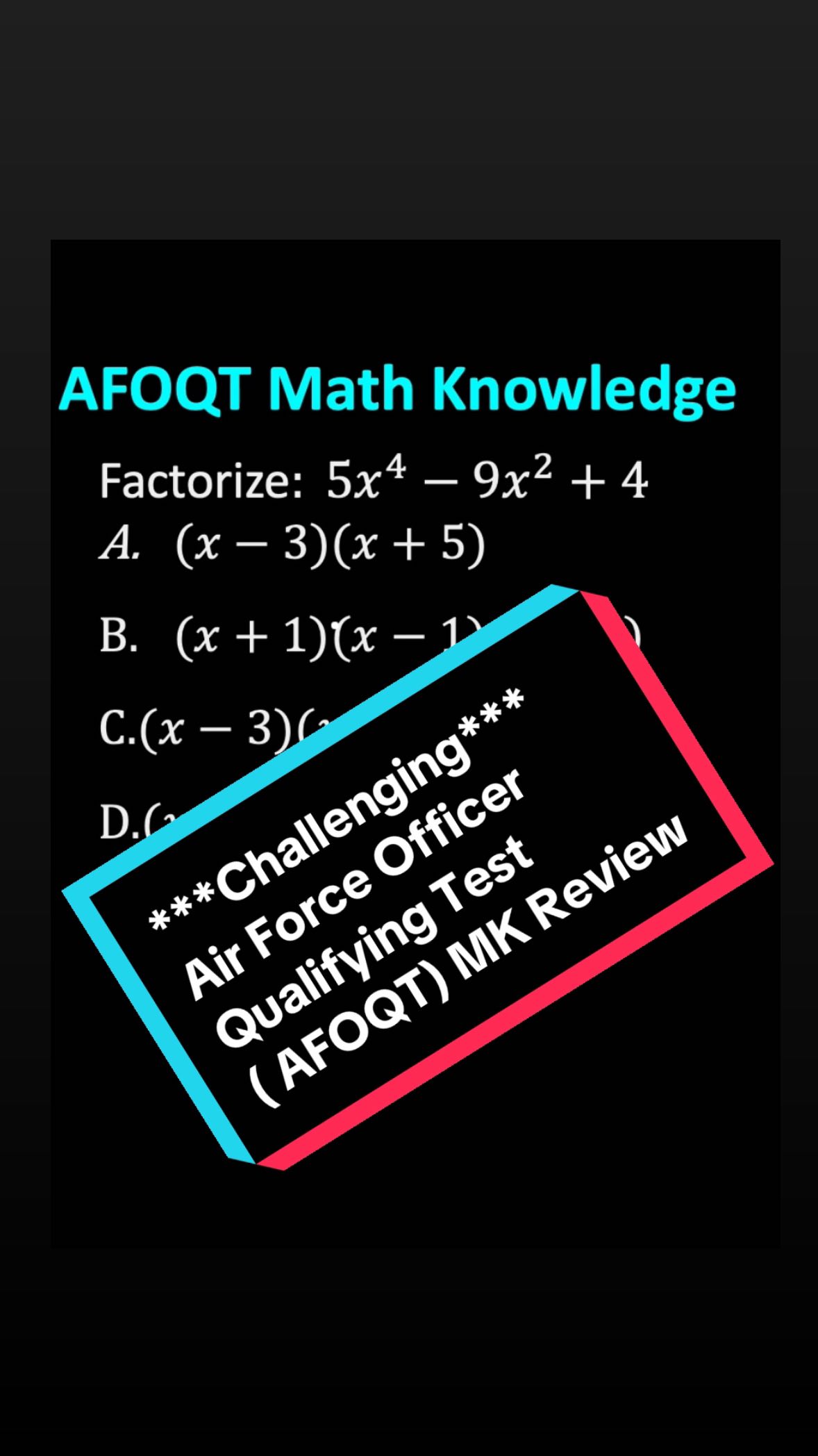 Air Force Officer Qualifying Test ( AFOQT) Math Knowledge Review. # ...