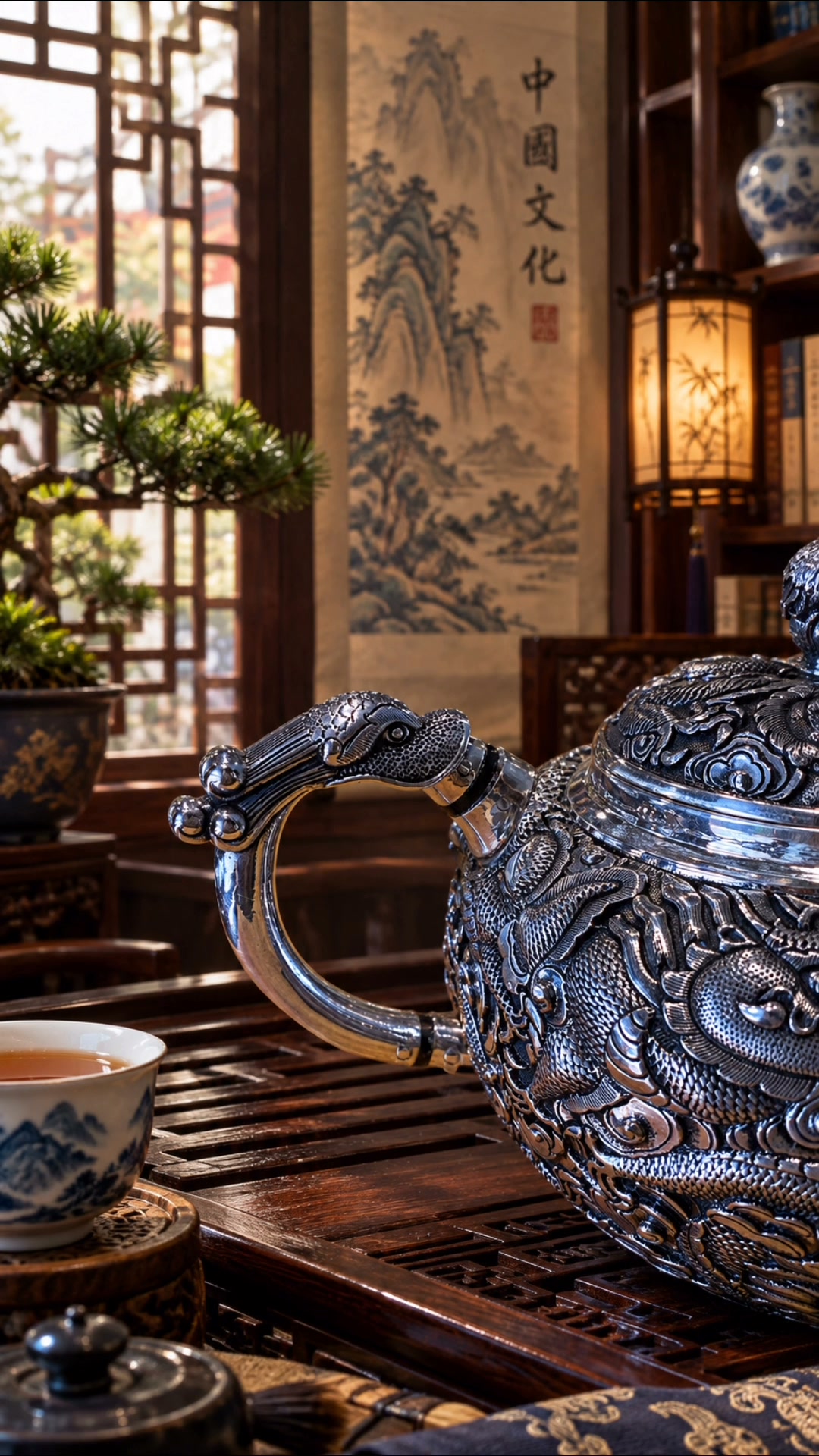 千锤成器，鹤庆手工银壶，一锤一錾皆是匠心。#银壶#非遗文化#高端茶具