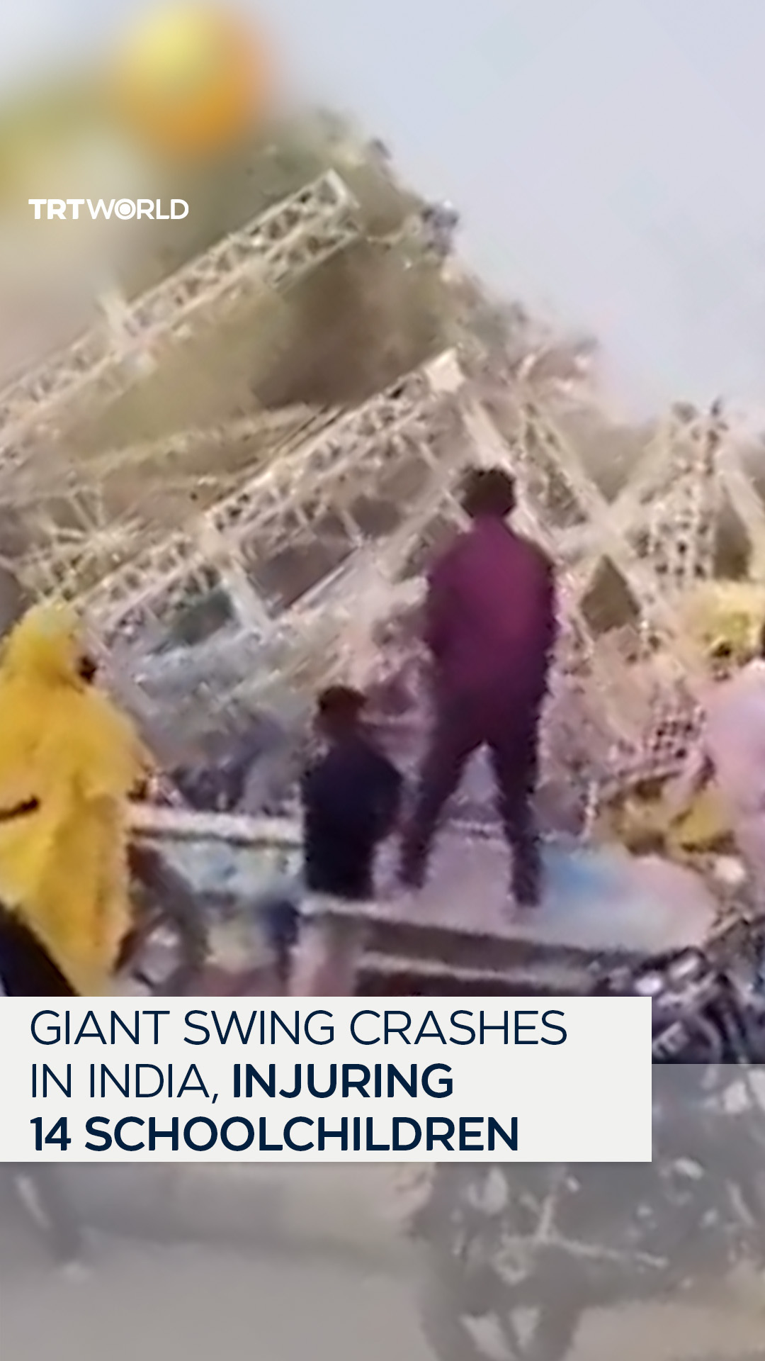 A giant swing collapsed mid-ride at a local fair in the Indian state of ...