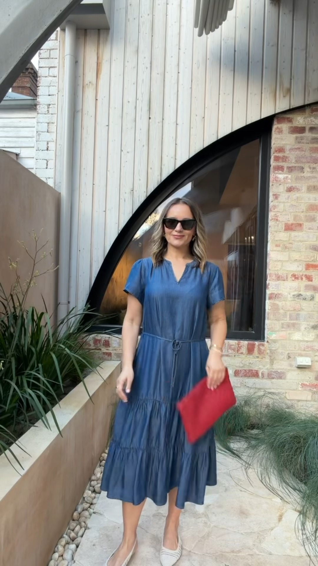 ready made ladies dresses Chambray, easy. The Charlotte Dress brings a relaxed feel to the classic midi. Finish the look with a pop of colour and you're for the day. #JacquiE #Jacquieofficial , ILYO10926