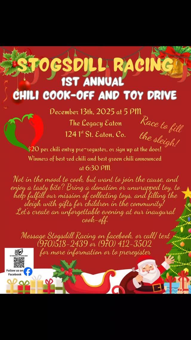 🔥 Stogsdill Racing’s 1st Annual Chili Cook-Off & Toy Drive! 🔥 Join us ...