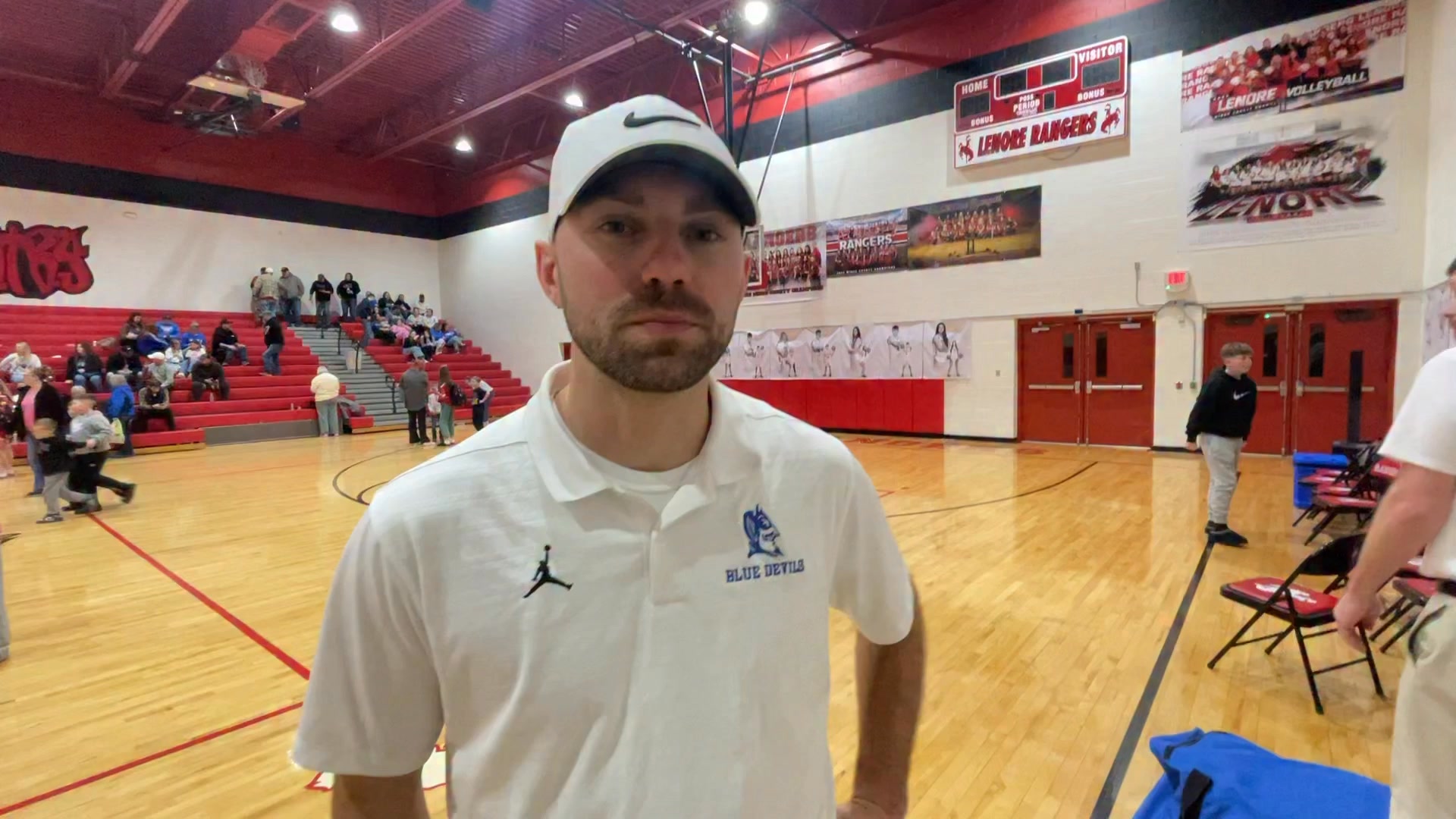 Kermit Middle School boys’ basketball coach Mikey Newsome talks to the ...