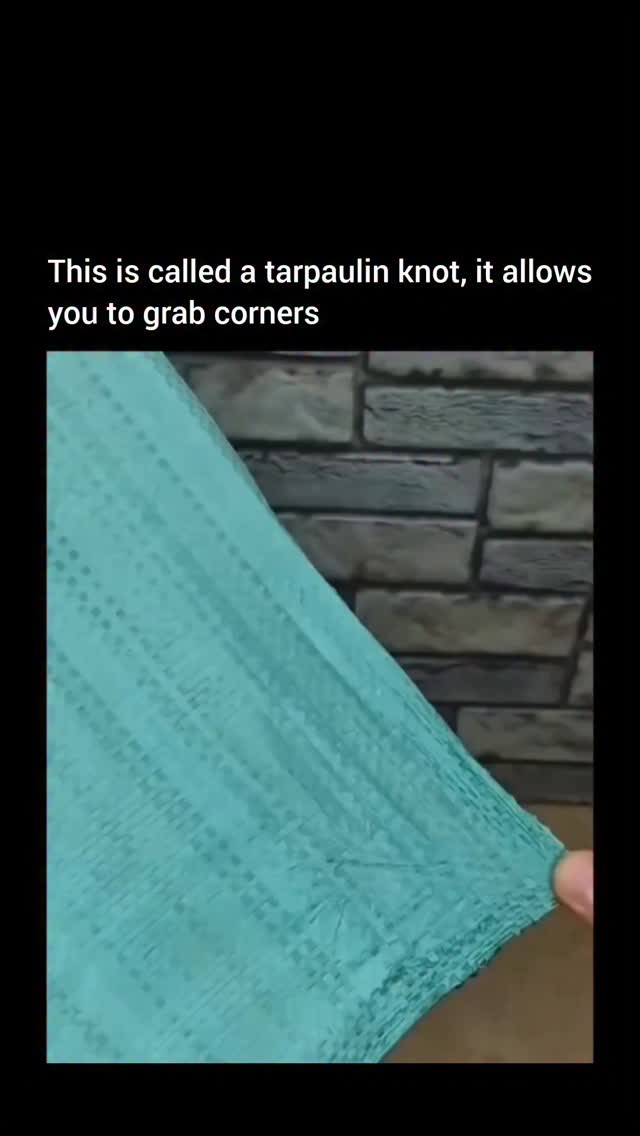 A tarpaulin knot is commonly used to secure and tension ropes when ...