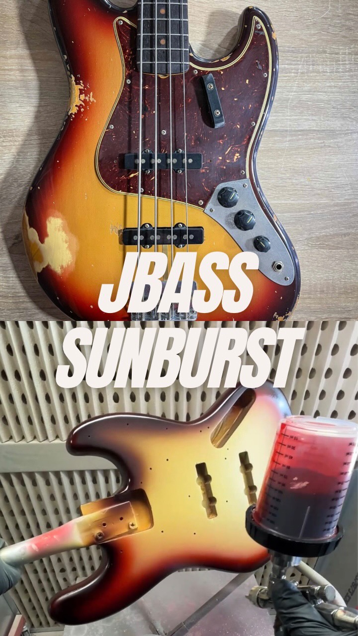 Fender Jazz Bass USA – 3-Tone Sunburst Nitro Paint Process | Relic
