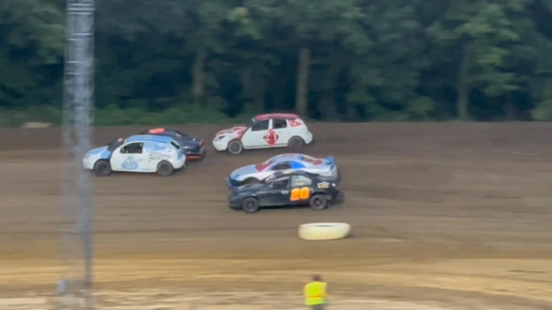 Hard Roll Over For Jason Johnson In The 4 Cylinder B-Main Butler Motor ...