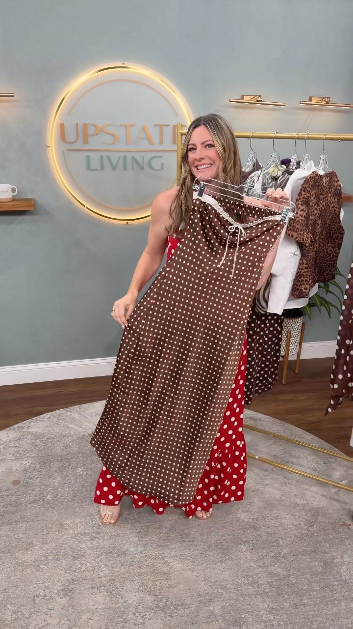 marshalls brown polka dot dress finds under $30 in this week’s edition of Anne’s Finds! , In case you missed it, the full segment aired Wednesday on Upstate Living Show ❤️, #marshallsfinds #marshalls #marshallsfind Cream/Brown Polka Dotted Theme YGroup_adley-mini Show Me Your Mumu Color:Black Chantilly Lace