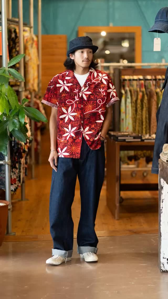 SH39493 TYPEWRITER COTTON OPEN SHIRT “BLUE HAWAII