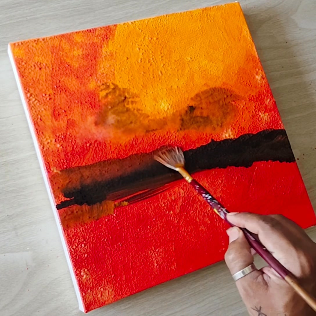 Easy painting technique 😍😍 Easy acrylic painting on canvas 🎨 ️ ️ ...