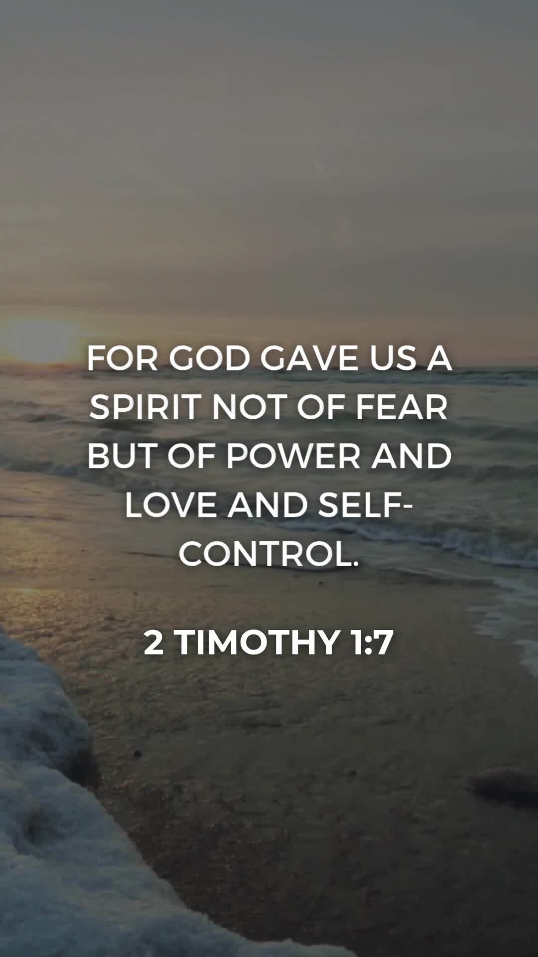 📖 2 Timothy 1:7 (NIV) “For the Spirit God gave us does not make us ...