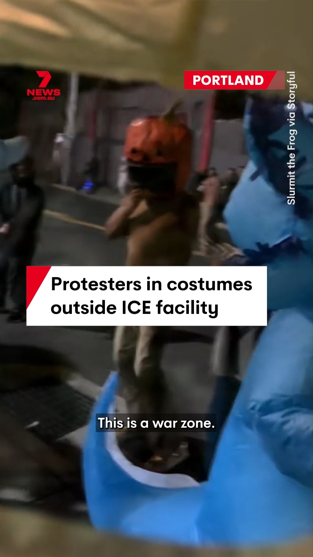 Protesters wearing inflatable animal costumes descended on a US ICE ...