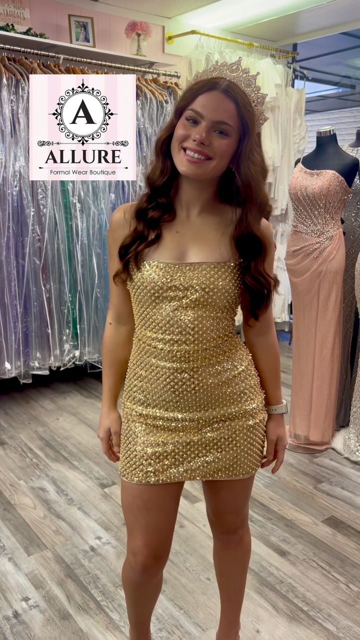 Walking into Homecoming like the QUEEN you are. 👑✨, The best dresses are going fast—so shop early for first picks and get your dress on our school registry to keep your look yours!, Find the dress. 