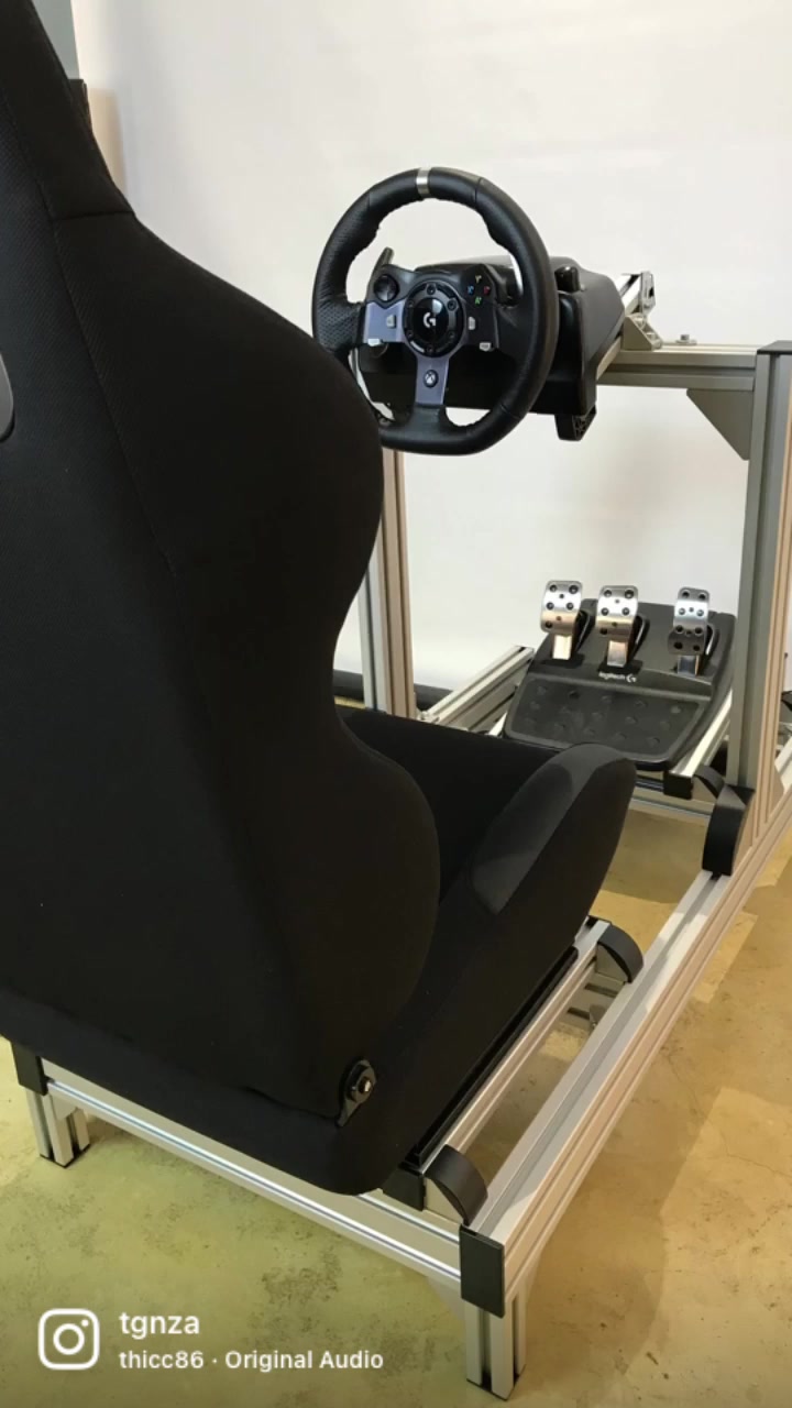 The Sim Racing Starter Bundle: TGN Pro GT Simulator Frame, Reclinable ...