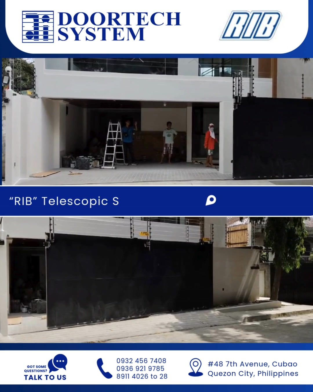 Space-saving meets security. Proudly installed: RIB Telescopic Sliding ...