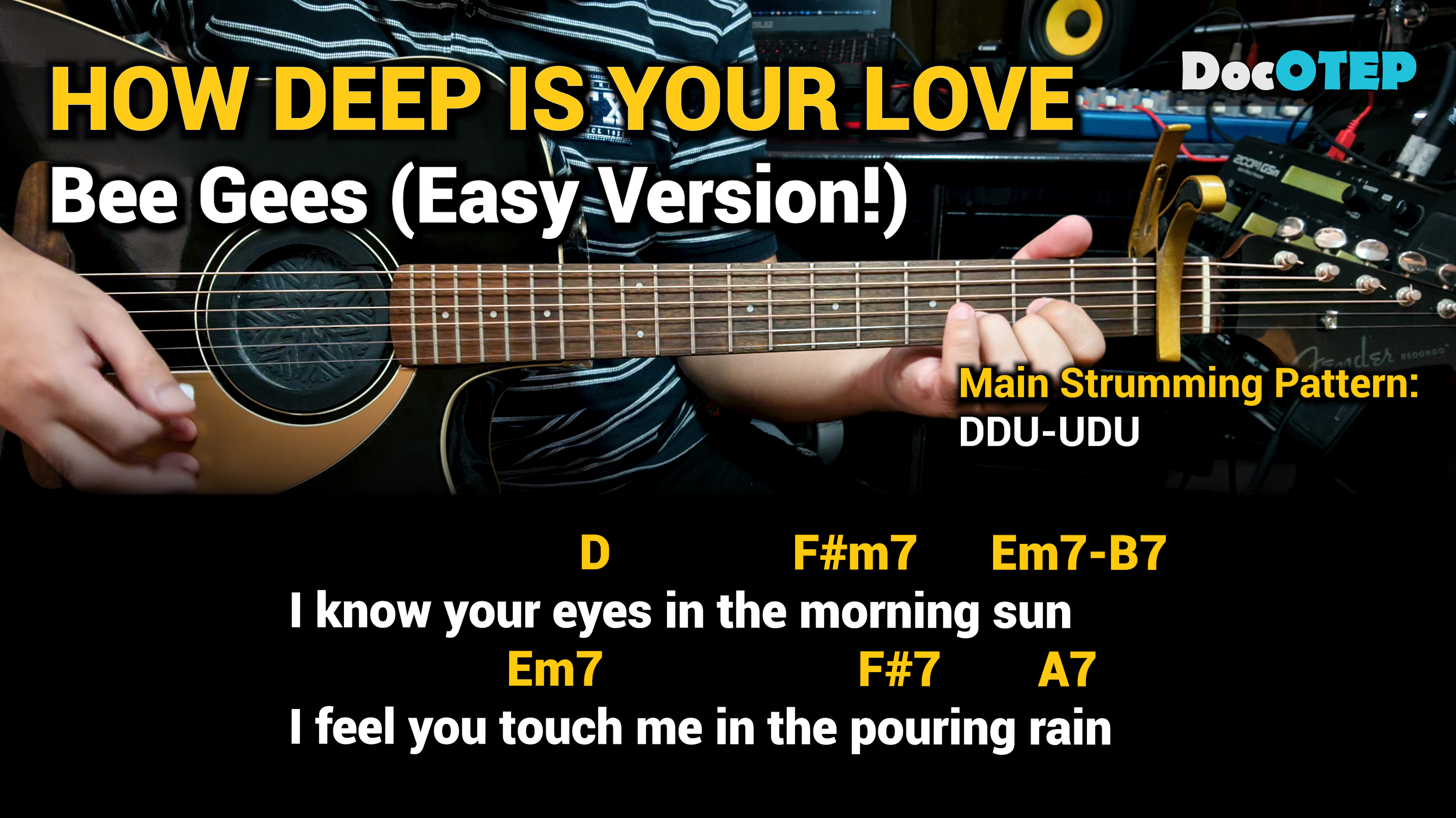 How Deep Is Your Love - Bee Gees (Guitar Chords Tutorial with Lyrics ...