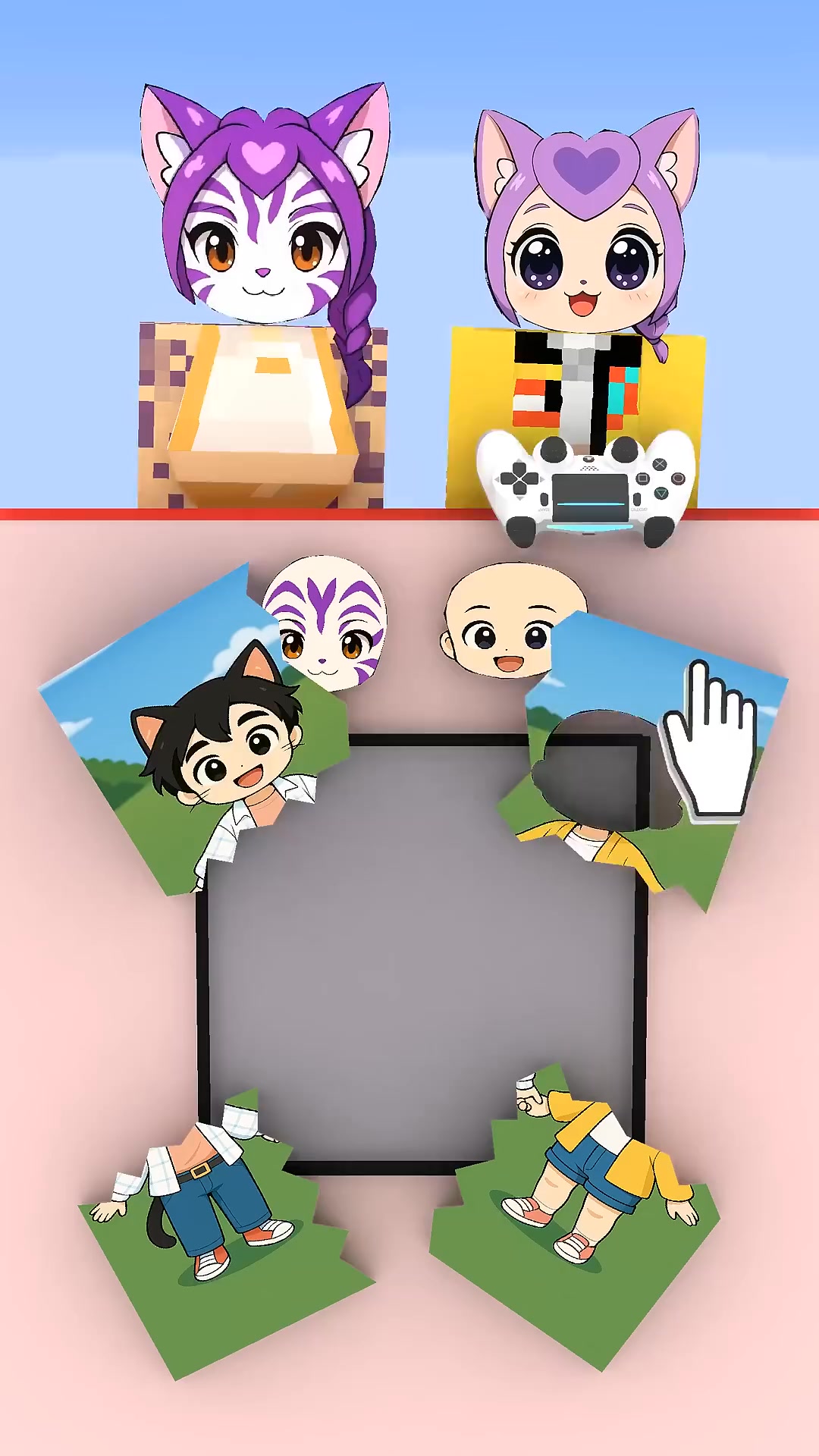 Cat Rumi and Cat Rumi Demon in the photo collage challenge | Top reel ...