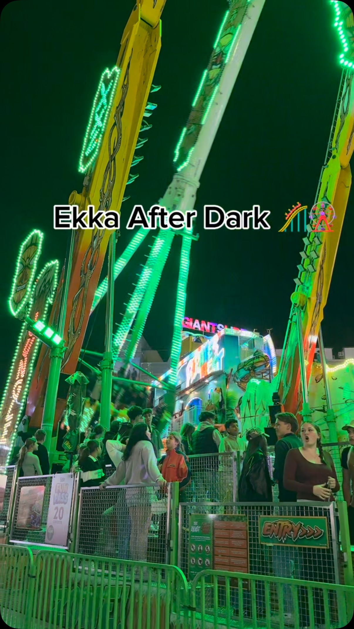 The fun doesn’t stop! 😝 Stick around Ekka after dark for the rides ...