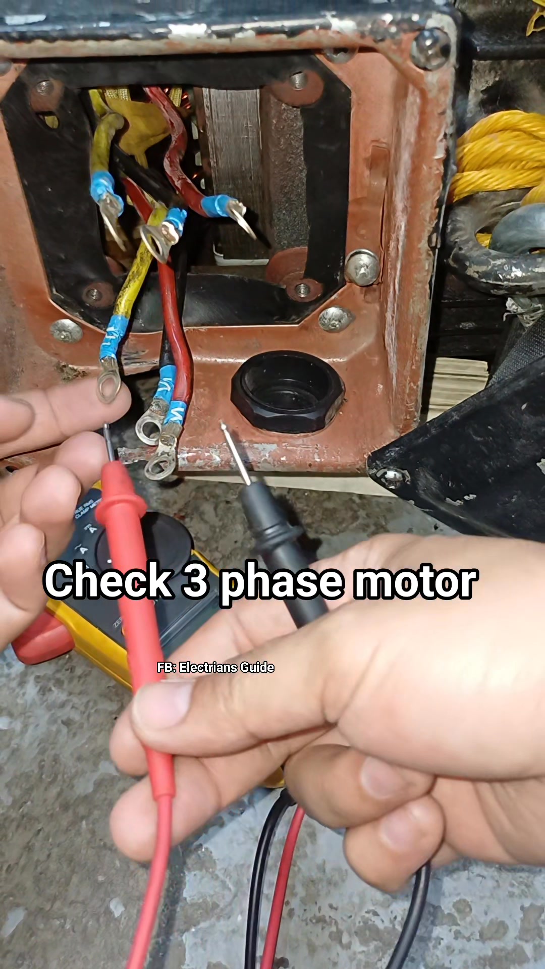Testing 3phase motor terminals resistance preliminary test only pre ...