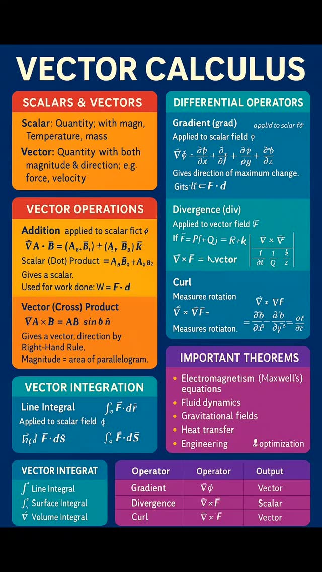 Vector calculus formula #viralreels #viral #maths #solve | Mathematics ...
