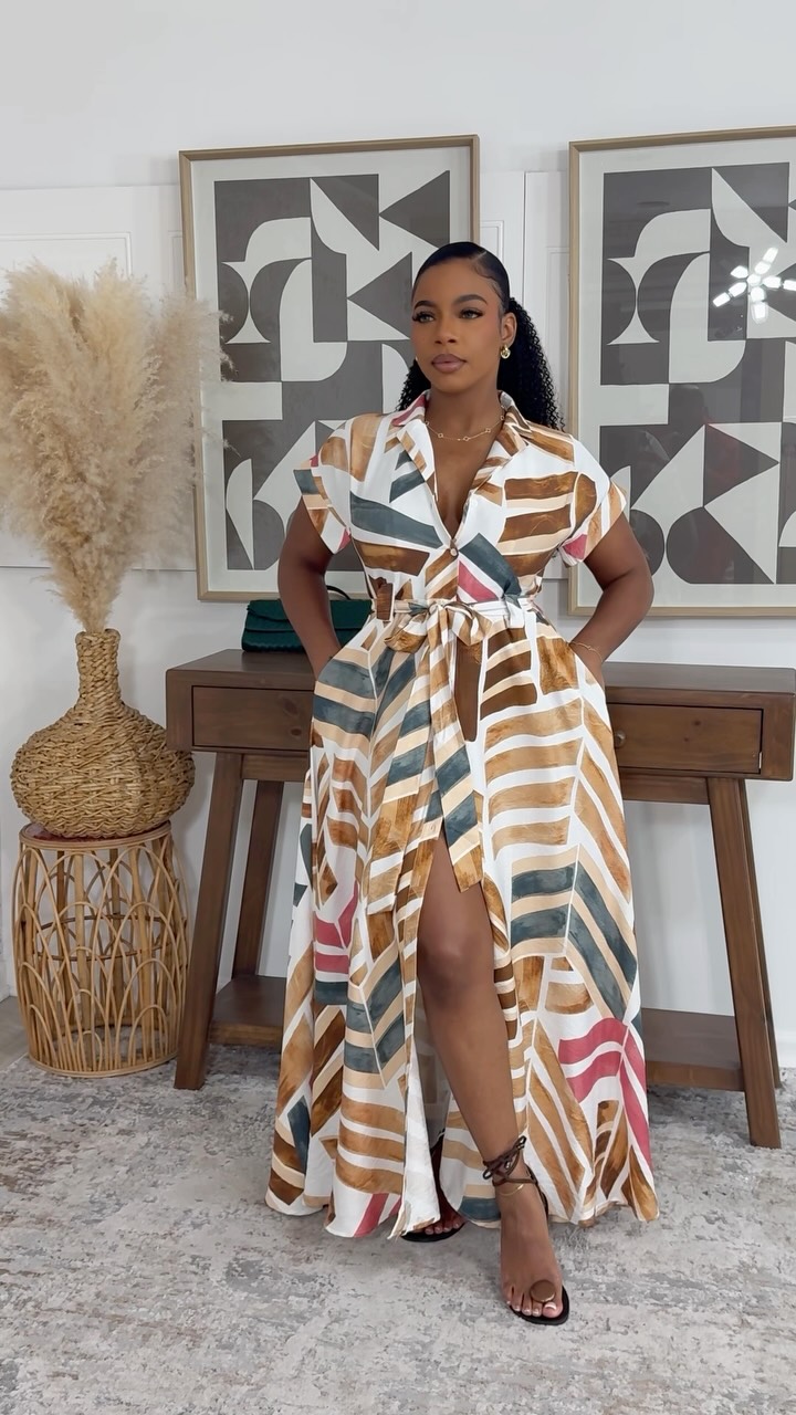 classy lady dress Maxi lovers!!!, Just a reminder why the ladies love it here😍, Model is wearing size small, All new on website this Sunday at 🇺🇸6PM/🇯🇲5PM EST, www.fitzclothingline.com, Two Locations:, 📍🇺🇸 filter-neckline:Straight