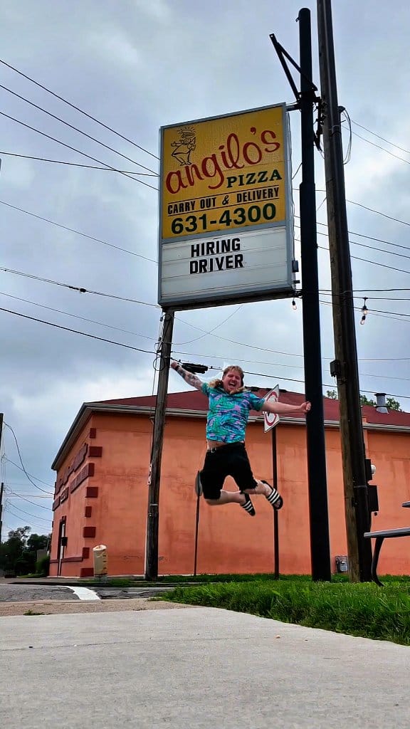 Mullet review - Hot blonde eats pizza in cat at Angilo's... | Facebook