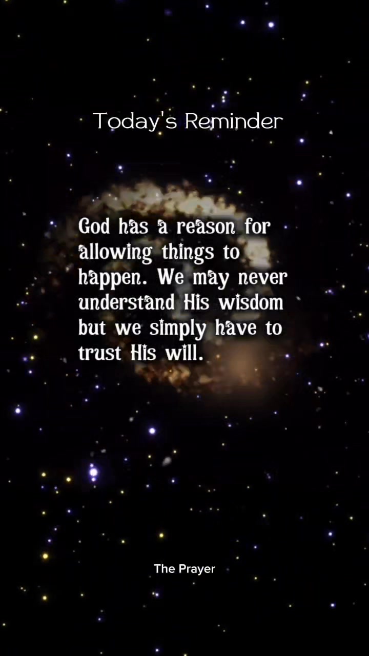 Some answers may not come right away. Some reasons may remain hidden ...