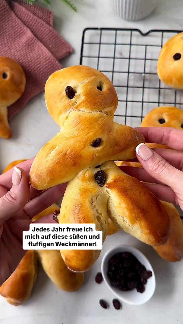 Fluffige Weckmänner aus Hefeteig