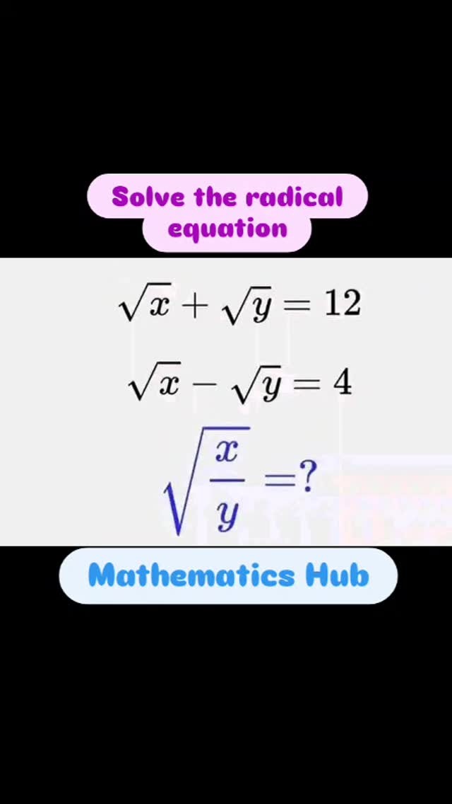 Solve the radical equation #radicals #viralreels #viral #maths #solve ...
