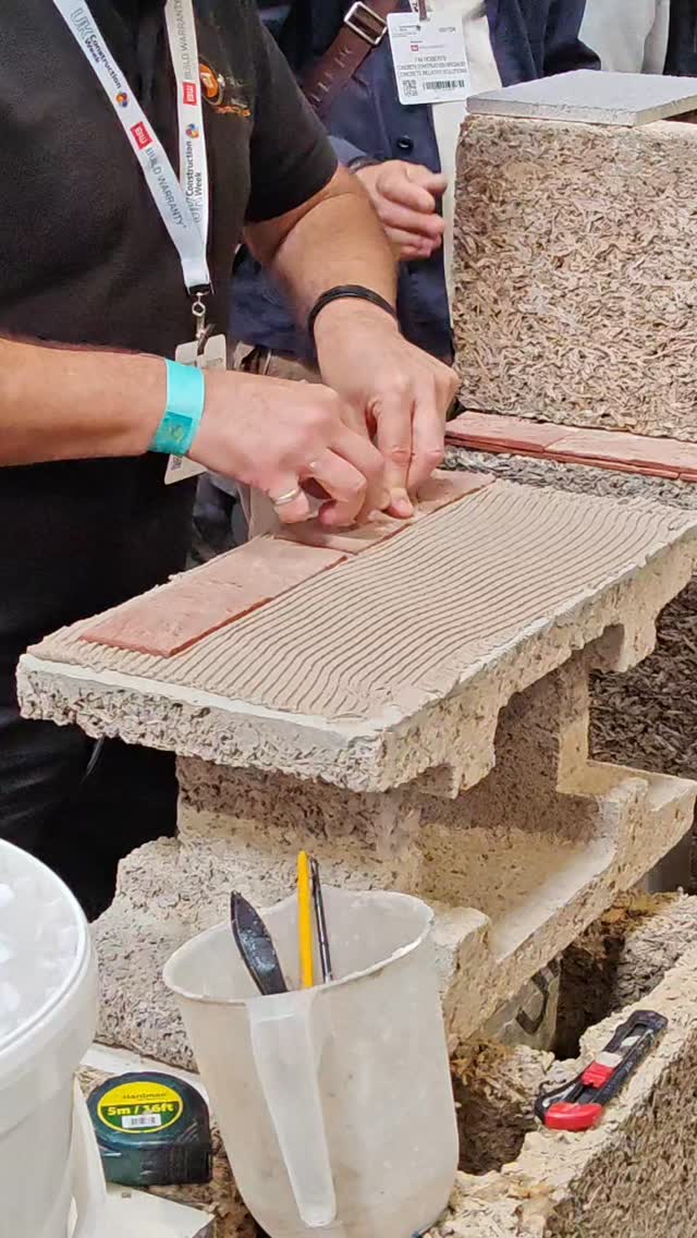 Rendering directly onto Ecobrix ICF woodcrete really is a craft in ...