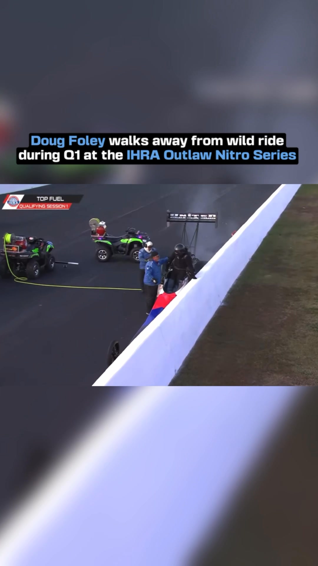 A scary moment for top fuel driver Doug Foley after his dragster made a ...