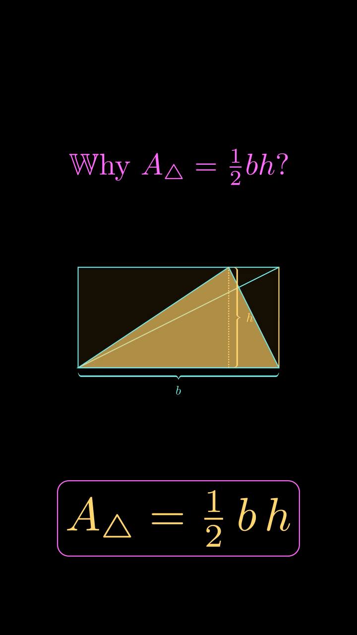 The area of a triangle can be found using the simple formula A = ½ × b ...