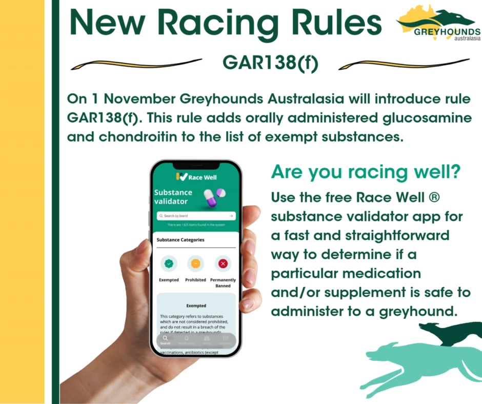 Greyhounds Australasia will be introducing new racing rules on 1 ...