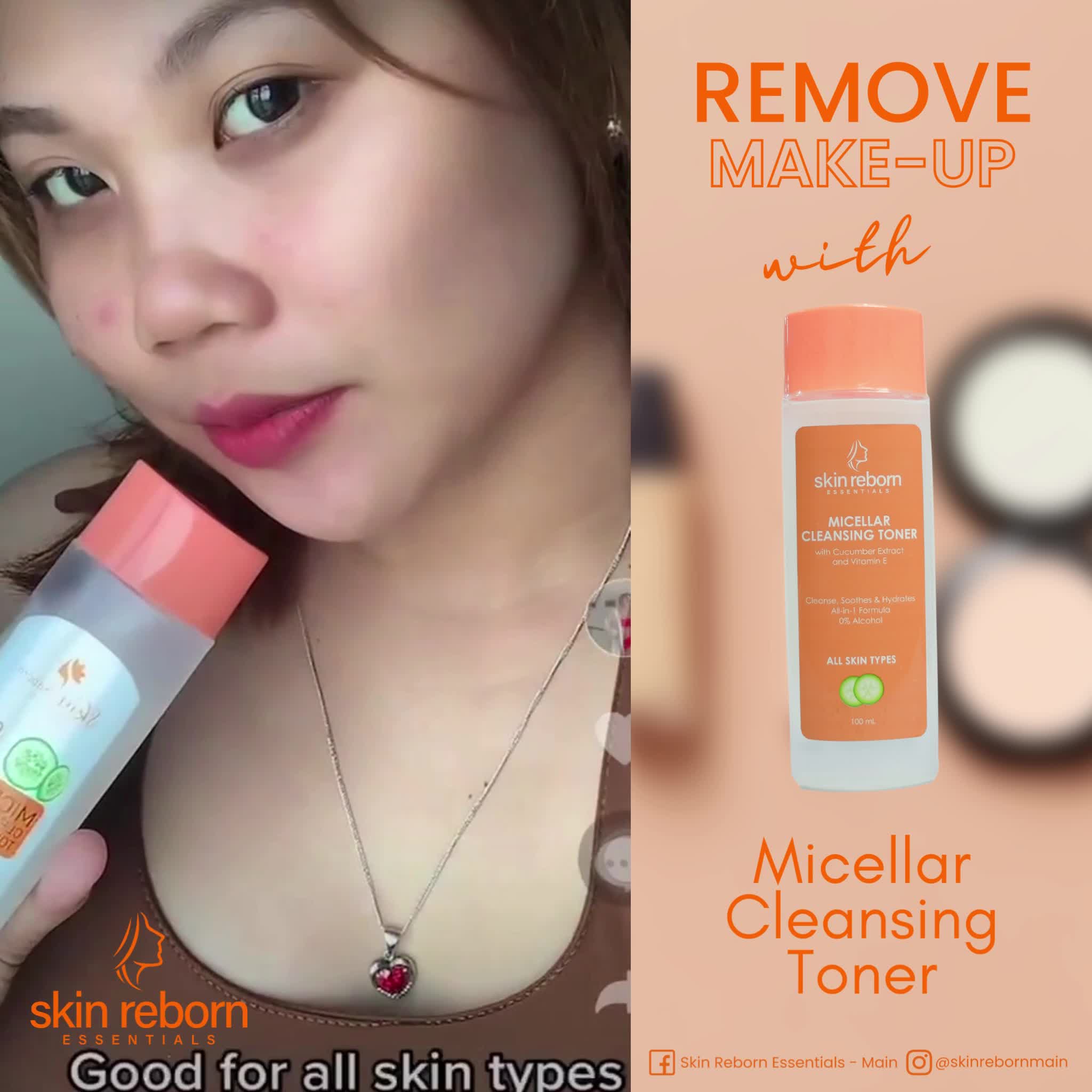 Use Skin Reborn Micellar Cleansing Toner to remove your makeup 