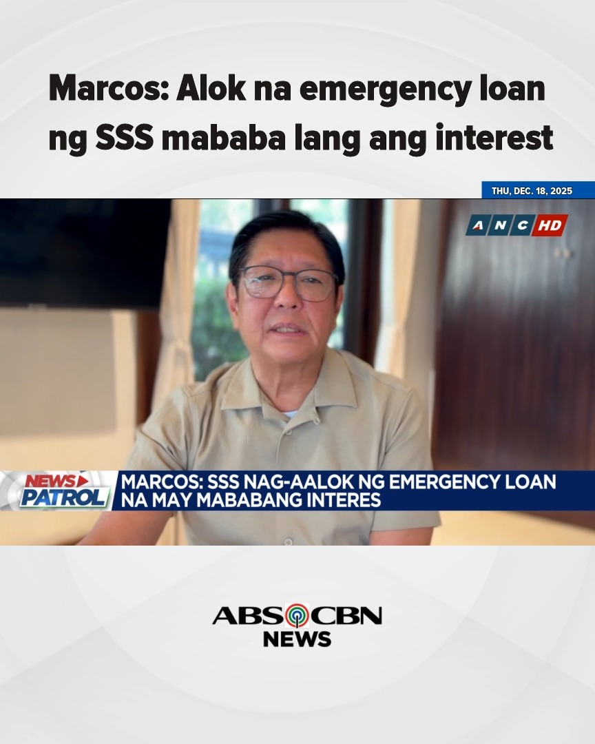 Marcos: Alok na emergency loan ng SSS mababa lang ang interest # ...