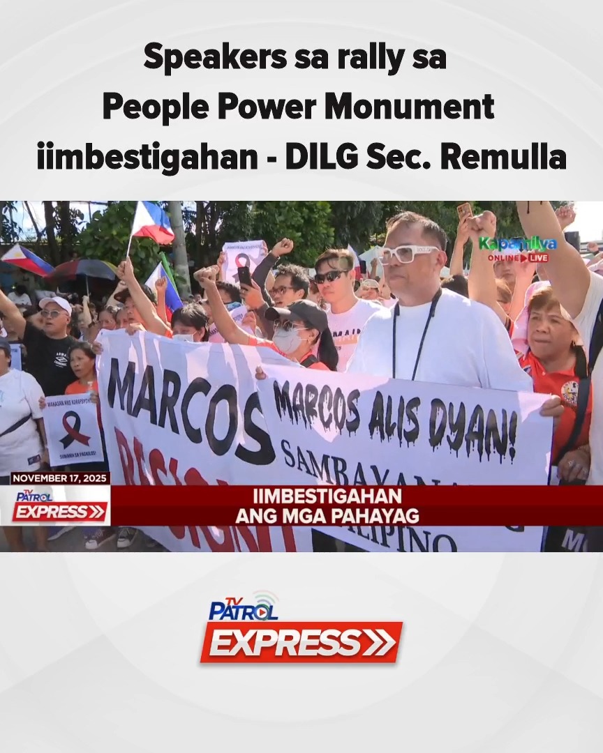 Speakers sa rally sa People Power Monument iimbestigahan - DILG Sec ...