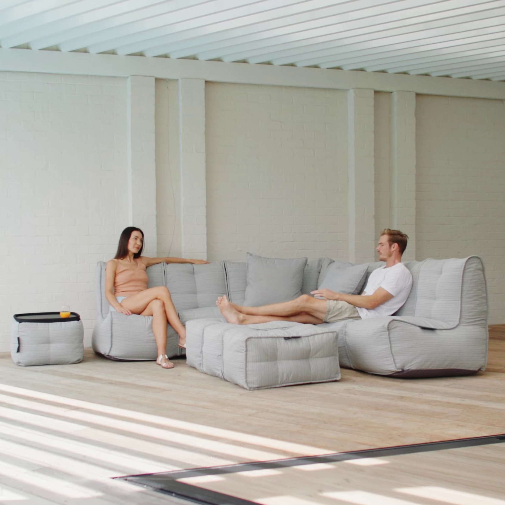 MODULAR bean bag sofa transforms soft seating into a flexible 