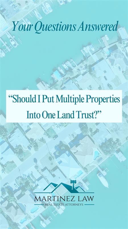 Should you put multiple properties in the same land trust? 🏘️ # ...