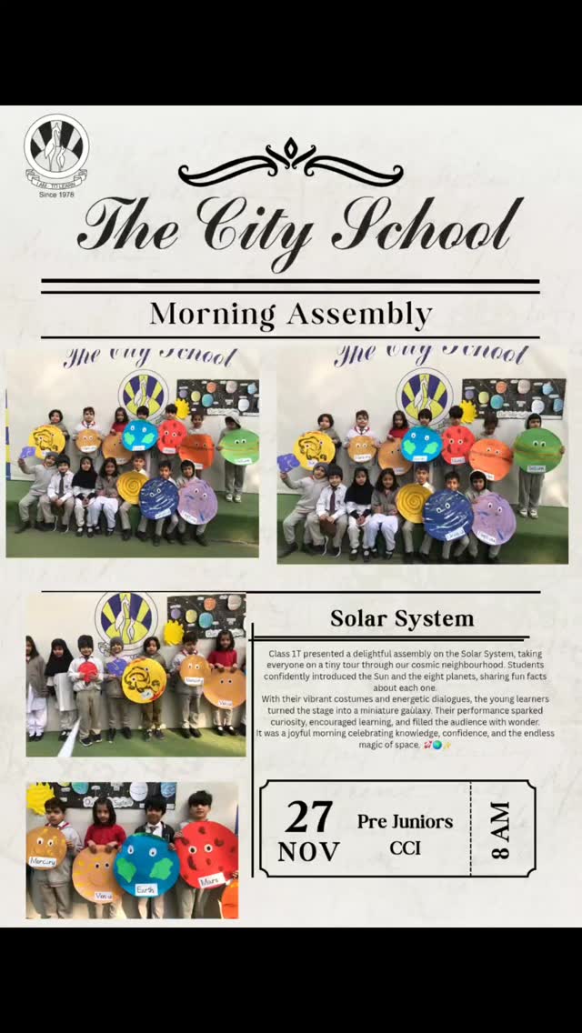 Class 1T presented a delightful assembly on the Solar System, taking ...