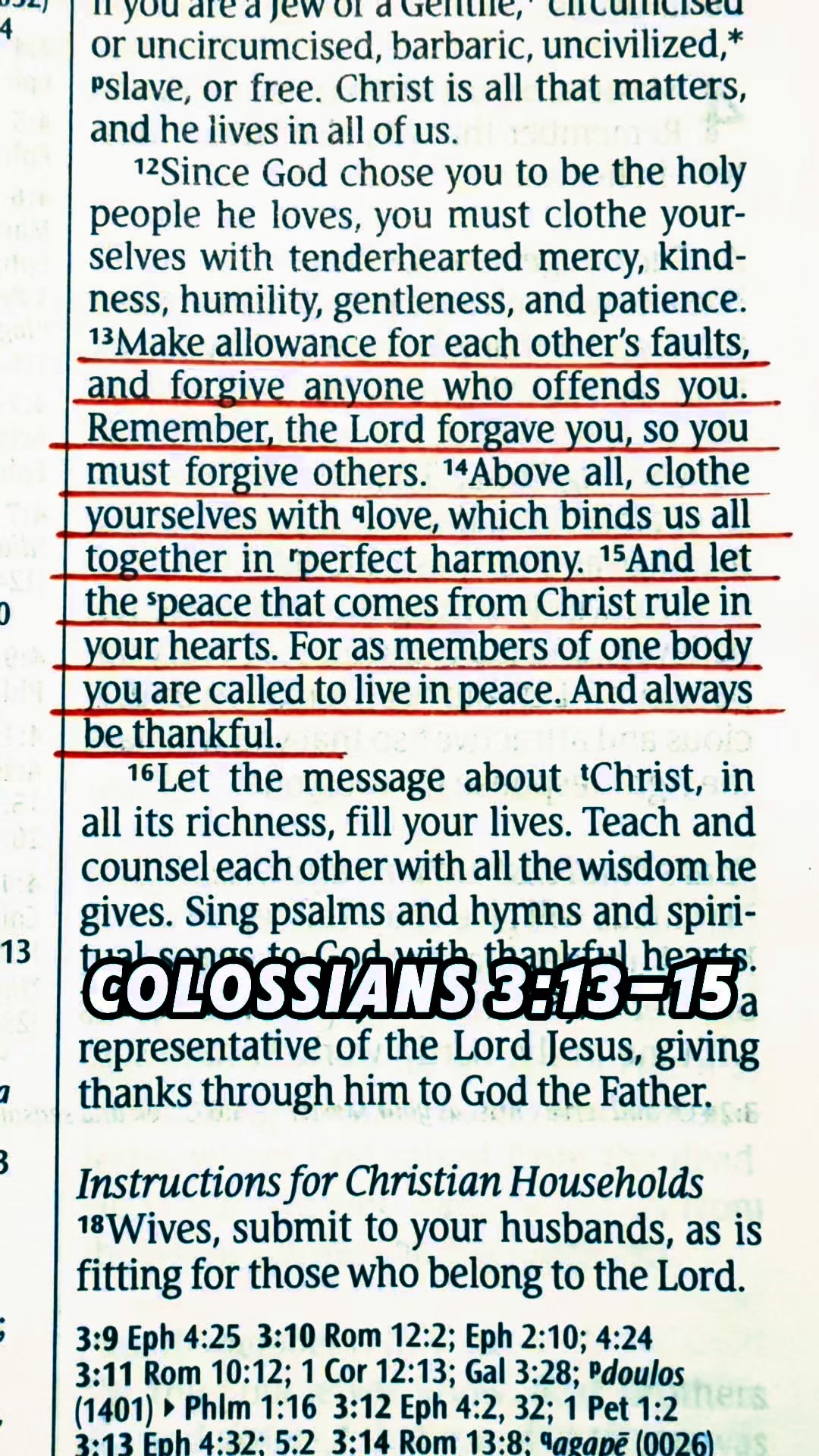 Make allowance for each other’s faults, and forgive anyone who offends ...