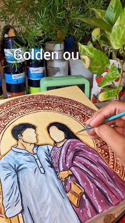 Customised faceless painting on canvas.💗 Size : 10'10 DM for 𝗖𝗢𝗠𝗠𝗜𝗦𝗦𝗜𝗢𝗡 ...