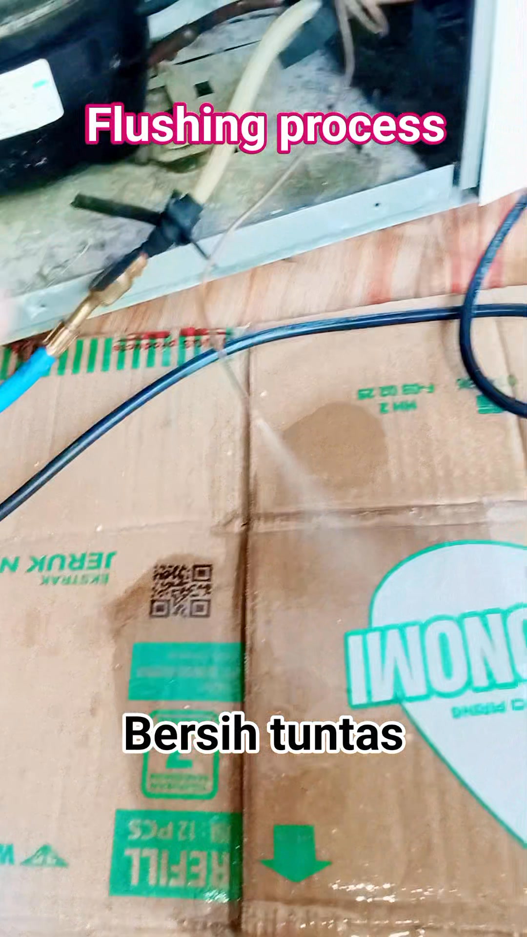 Bismillah Trik flushing untuk mengeluarkan sisa oli pada evap frezer ...