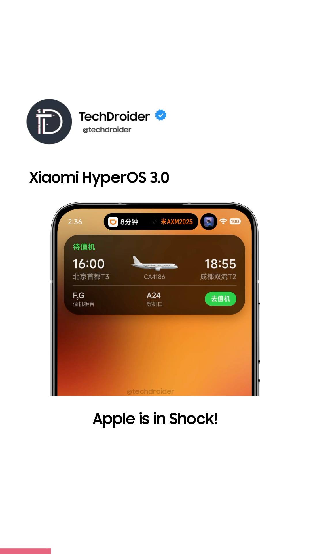 Xiaomi HyperOS 3.0 - Apple in Shock 😂 | TechDroider | Facebook