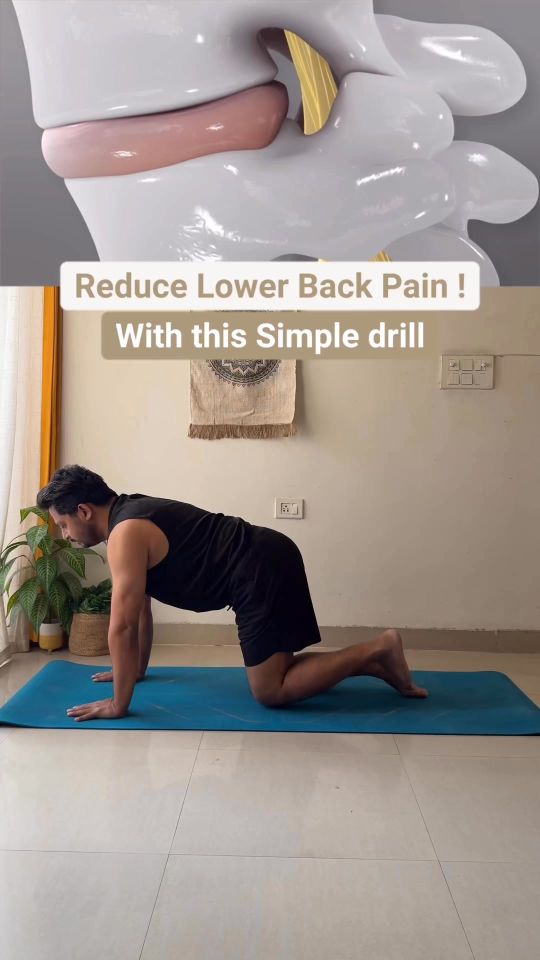 An easy asana for reducing lower back pain #lowerbackpain # ...