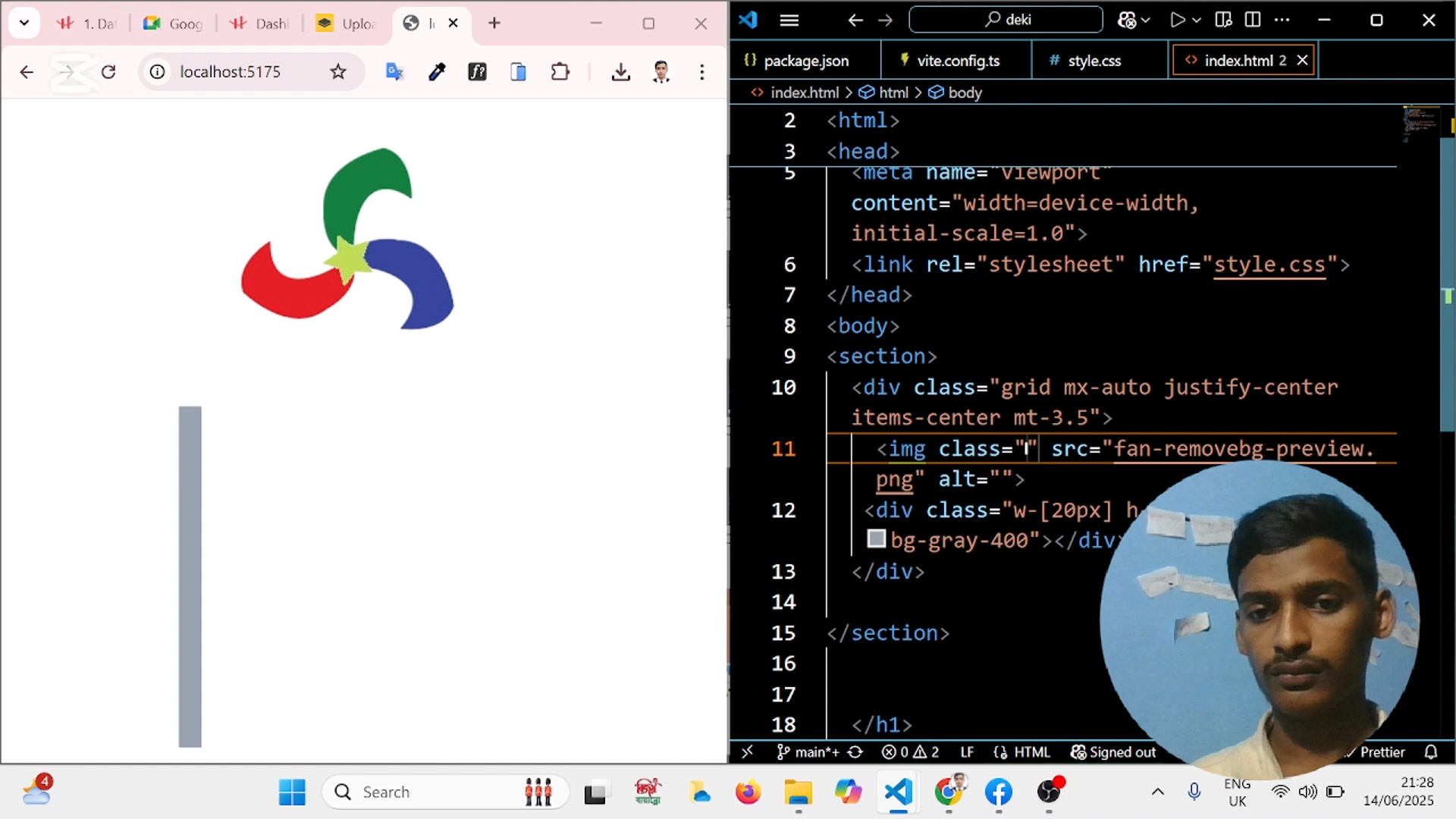 HTML and Tailwind css দিয়ে Animatated Fan বানিয়ে ফেললাম Coding নিয়ে ...